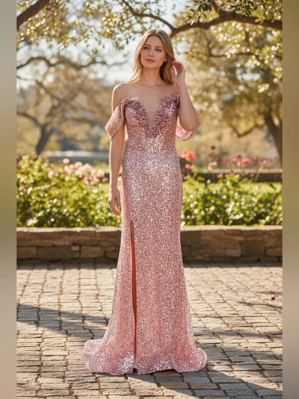 Portia And Scarlett New Sequin Embellished Fitted Gown Size 12 - Picture 4 of 16